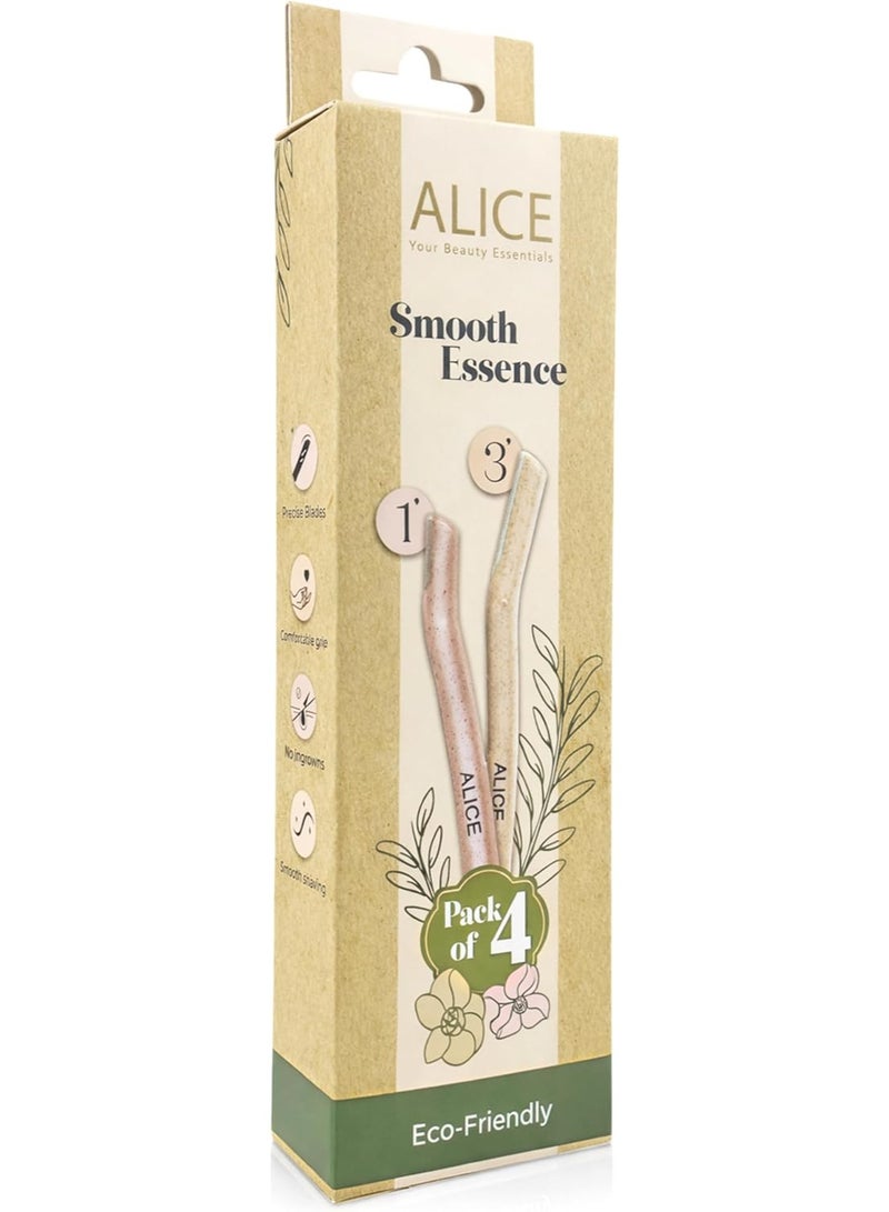 أليس ماكينة حلاقة من اليس، عبوة من 4 قطع، خلاصة ناعمة، شفرات دقيقة مع غطاء، قبضة مريحة وحلاقة سلسة، صديقة للبيئة، لم يتم اختبارها على الحيوانات وقابلة لاعادة التدوير، مستلزمات التجميل الخاصة بك - Image 2